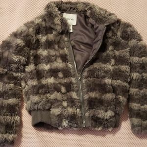 Girls Faux Fur Bomber Jacket